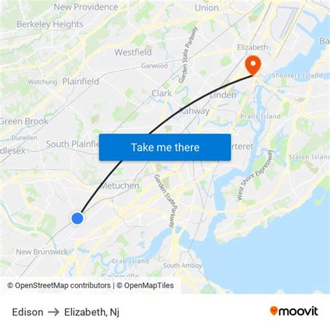 Edison to Elizabeth, Nj with public transportation
