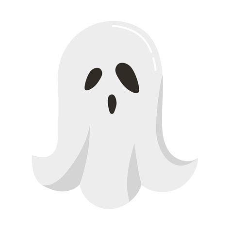 Halloween cute and spooky ghost drawing, vector sticker, drawing ...