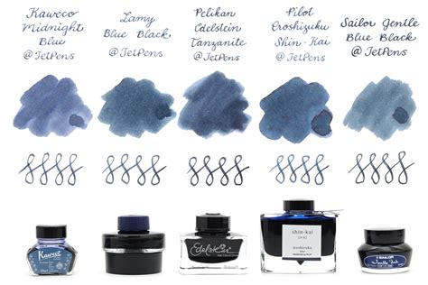 Blue Black Fountain Pen Ink Comparison - JetPens.com