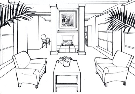 Pin by ♥Isabel Pacheco♥ on Sketched de perspective drawing house, living room etc. | Point ...