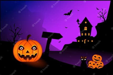 Premium Vector | Halloween illustration scary pumpkin.