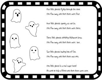 Five Little Ghosts: A poem with printable puppets and book by Mrs Breyne