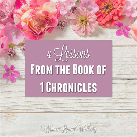 4 Lessons from the Book of 1 Chronicles - Women Living Well