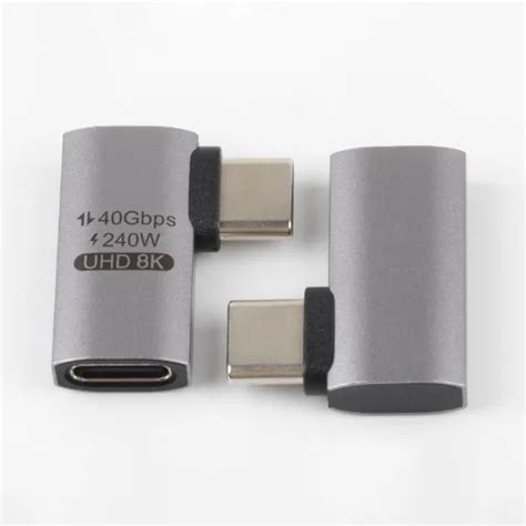 USB4 Thunderbolt 3/4 240W usb c 90 degree Elbow adapter