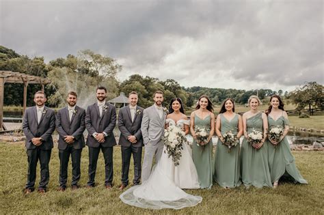 Sage Green Bridal Party | Wedding groomsmen attire, Sage green wedding, Green bridesmaid dresses