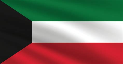 Kuwait flag illustration. Kuwait national flag. Waving Kuwait flag ...