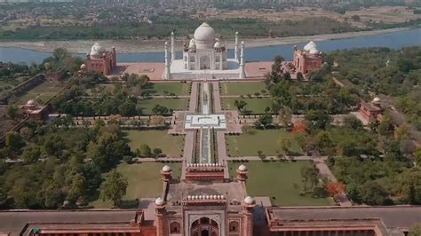 Taj Mahal-Aerial view - YouTube