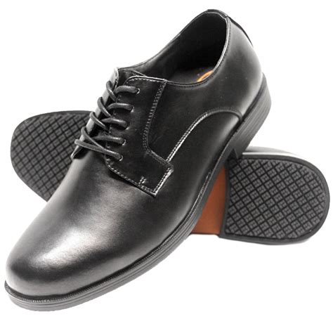 Genuine Grip 9540 Men's Size 11 Wide Width Black Oxford Non Slip Dress Shoe