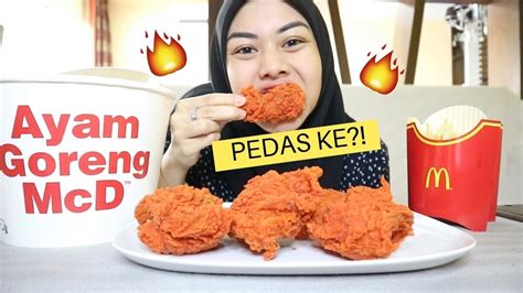 WARNING : AYAM GORENG MCD EXTRA SPICY | 3X KALI PEDAS | EATING SHOW ...