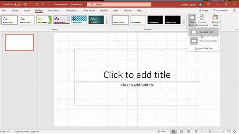 Set powerpoint slide size default - mokasinassets