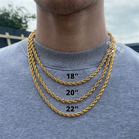 Mens Chain Gold Rope Chain Necklace Gold Chains for Men - Etsy UK