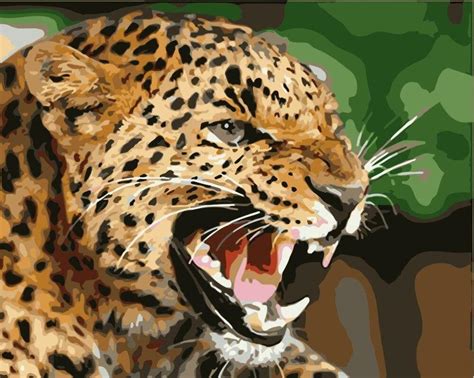 Predatory Leopard Paint By Numbers - Numeral Paint Kit