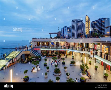 Larcomar Shopping Center at twilight, Miraflores District, Lima, Peru Stock Photo - Alamy