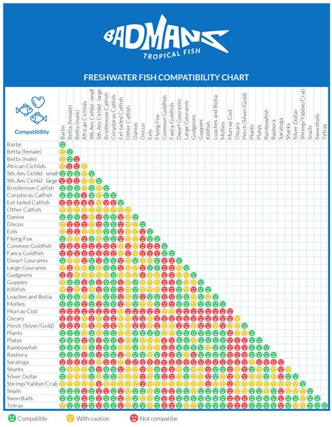 Freshwater Aquarium Fish Compatibility Chart