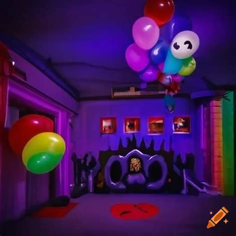 Scary balloon party decorations on Craiyon