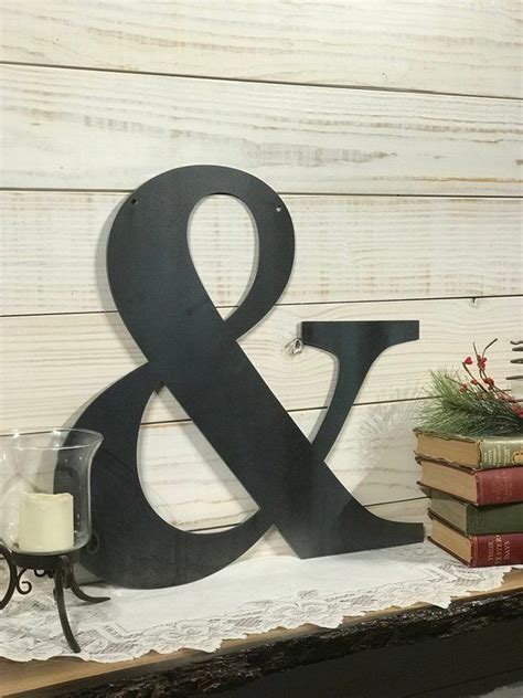 Large Metal Letter & - Rustic Metal Sign - Metal Wall Art - Modern Farmhouse Decor - 24 inch ...