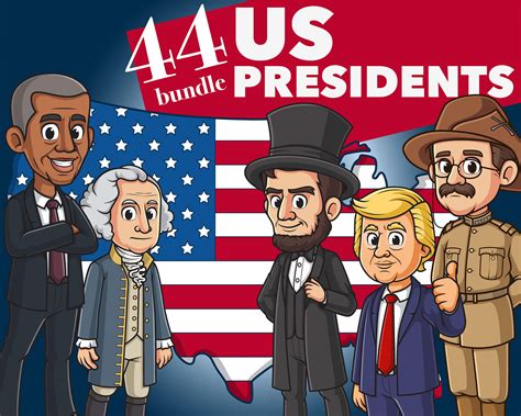 Cartoon US Presidents Clipart Vector Graphics Bundle - FriendlyStock