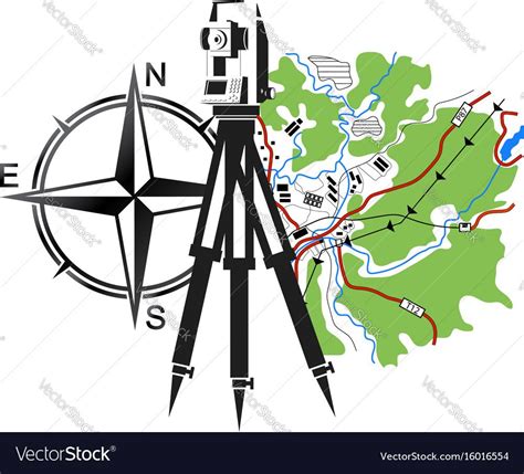 Symbol for geodesy and cartography vector image on VectorStock | Cartography, Engineering ...