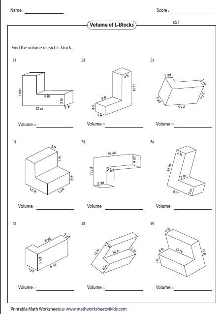 Volume Composite Shapes Worksheet