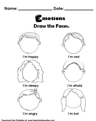 Feelings And Emotions Worksheets For Kids - art-dongle