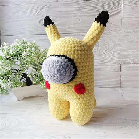 Pikachu Among Us Plush Toy Pokemon Among Us pikachu crochet | Etsy