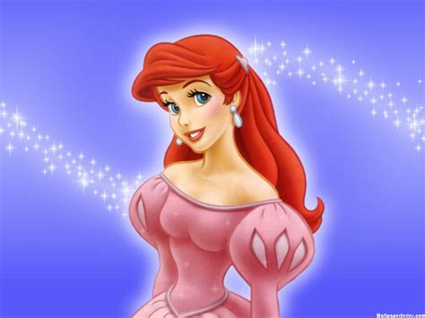 Disney Princess Ariel Pink Dress Wallpaper