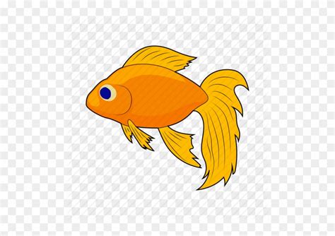 Gold Fish Clipart Sea Animal - Cartoon Gold Fish - Free Transparent PNG ...