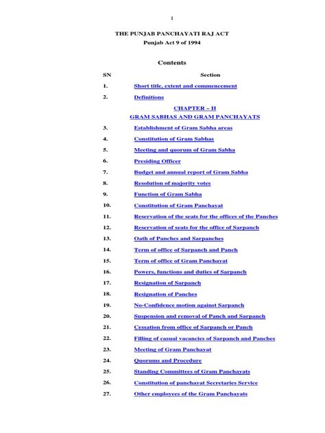 The Punjab Panchayati Raj Act, 1994 | PDF | Policy | Public Law