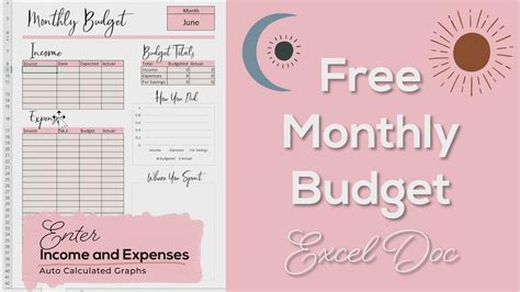 Free Monthly Budget Excel Spreadsheet