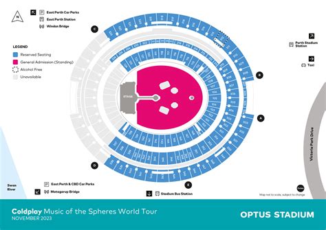 Coldplay Seating Map - Optus Stadium (Perth Stadium) | Austadiums