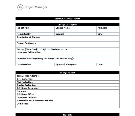 Microsoft Word Change Control Template - Free Word Template