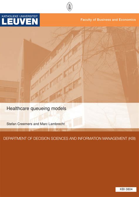 (PDF) Healthcare queueing models