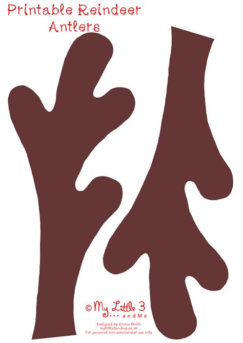 brown reindeer antlers template - Clip Art Library