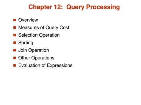 Chapter 12: Query Processing - ppt download