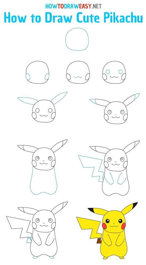 How to Draw Pikachu Easy - How to Draw Easy Easy Disney Drawings, Easy Doodles Drawings, Easy ...