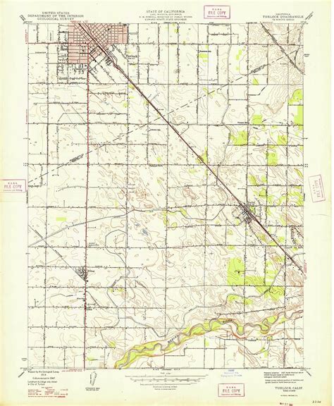 Turlock CA from 1948 Vintage Map High Quality Mixed Media by Vintage ...