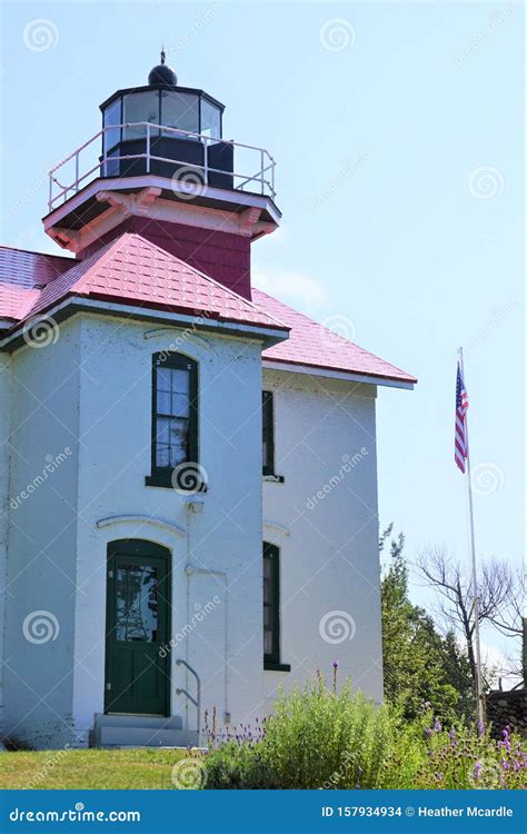 Grand Traverse Lighthouse Northport Michigan August 2019 Stock Photo ...