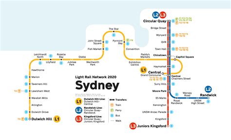 Sydney — light rail network with connections [unofficial] [diagram] [OC] : r/TransitDiagrams