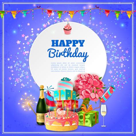 Free Vector | Happy birthday party background poster