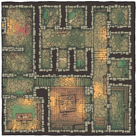 Dungeon Jail Prison Battle Map - Instagram | 2-Minute Tabletop