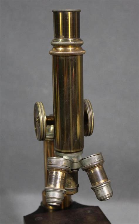 Antique 1920s Ernst Wetzlar German Brass Microscope 3 Lenses Abbe Condenser