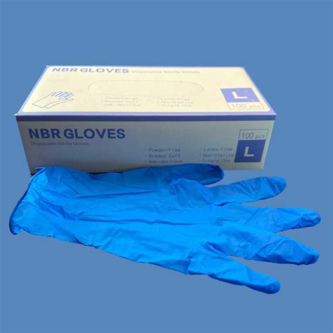 Nitrile Gloves (Large) - Blue Powder-Free Disposable, 100 Gloves