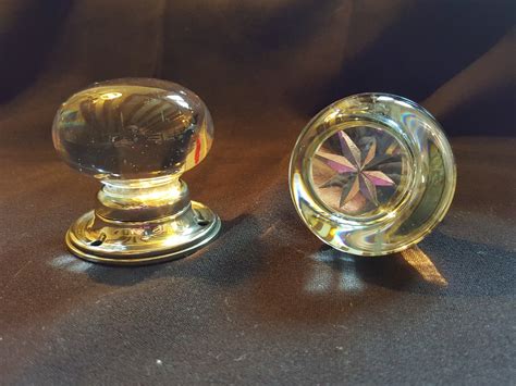 One Pair Of Victorian Clear Glass Rim-lock Door Knobs | 633047 | Sellingantiques.co.uk