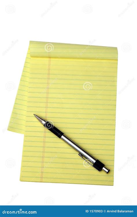 Yellow Notepad And A Pen Stock Photos - Image: 1570903