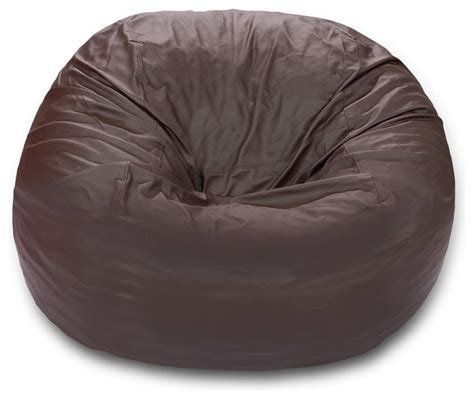 6 ft. Comfy Sack Memory Foam Bean Bag Chair, Brown Faux Leather ...