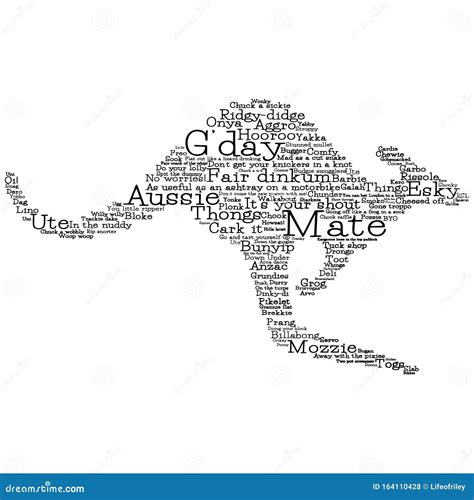 Kangaroo Made from Australian Slang Words Stock Vector - Illustration ...