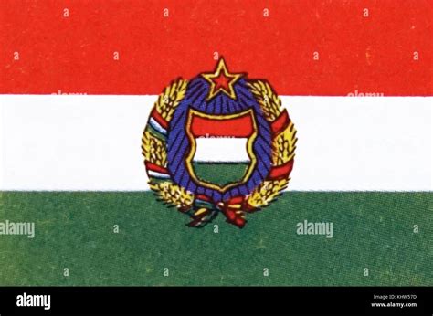 Illustration depicting the National flag of Hungary. Dated 20th Century ...