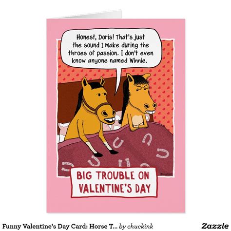 Funny Valentine's Day Card: Horse Trouble Card Valentines Day Funny ...