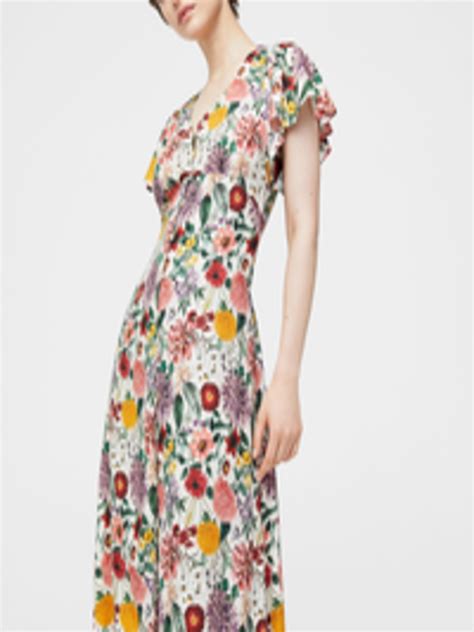 Buy MANGO Women White Printed A Line Dress - Dresses for Women 2141819 ...