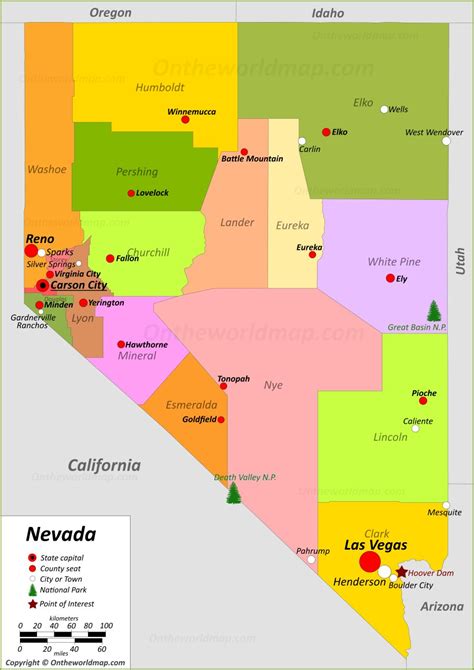 Nevada State Map | USA | Maps of Nevada (NV)